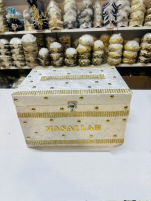 Zarflı Sandık, Maşallah Yazılı, Krem-Altın