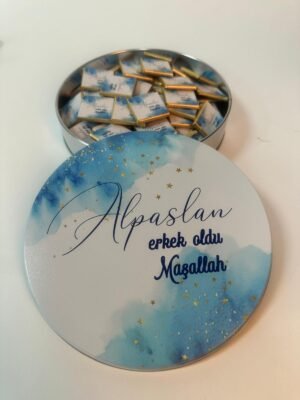 Sünnet Çikolatası, Metal Kutu İsim Etiket Baskılı, 80'li