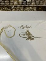 Kına Örtüsü Tül & Eldiveni, Fleksi Baskılı, Krem Altın