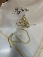 Kına Örtüsü Tül & Eldiveni, Fleksi Baskılı, Krem Altın